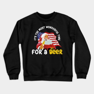 It's the Most Wonderful Time For a Beer - Christmas Santa Claus Crewneck Sweatshirt